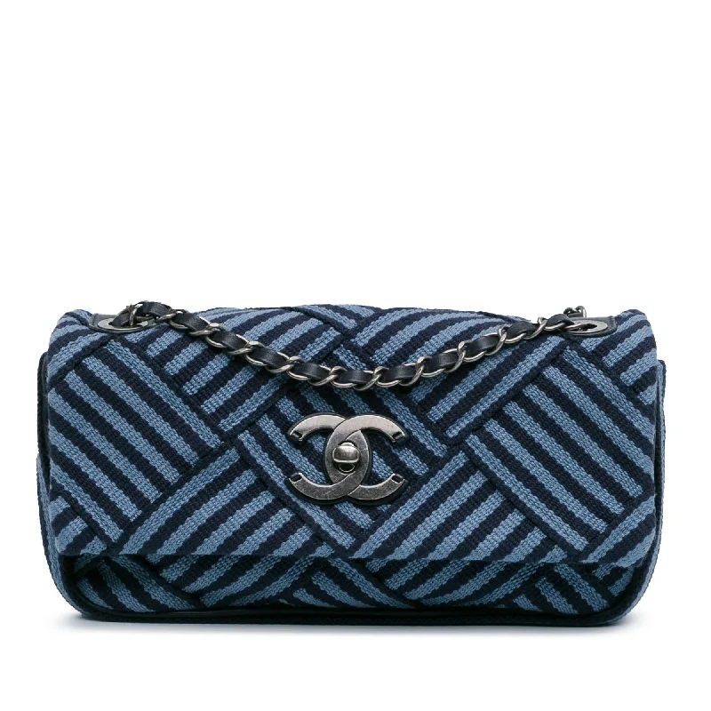 Chanel Canvas Stripe Flap Bag (SHG-V4iS5g)