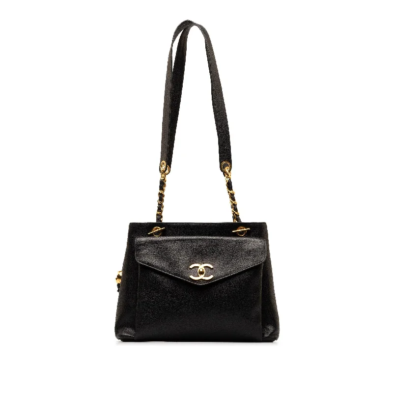 Chanel Caviar Front Pocket Chain Tote (SHG-XrkGWG)