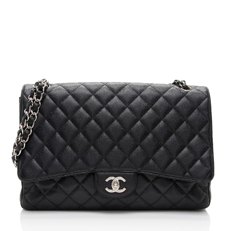 Chanel Caviar Leather Classic Maxi Single Flap Bag (SHF-tdUQSa)