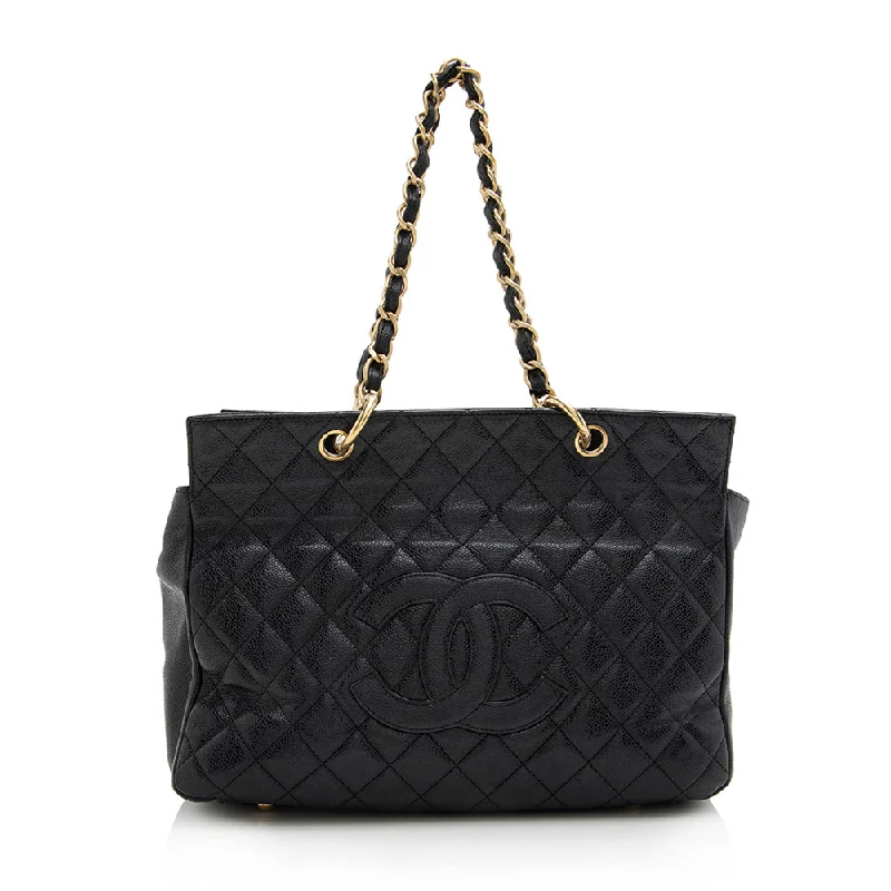 Chanel Caviar Leather Petite Timeless Tote (SHF-17772)