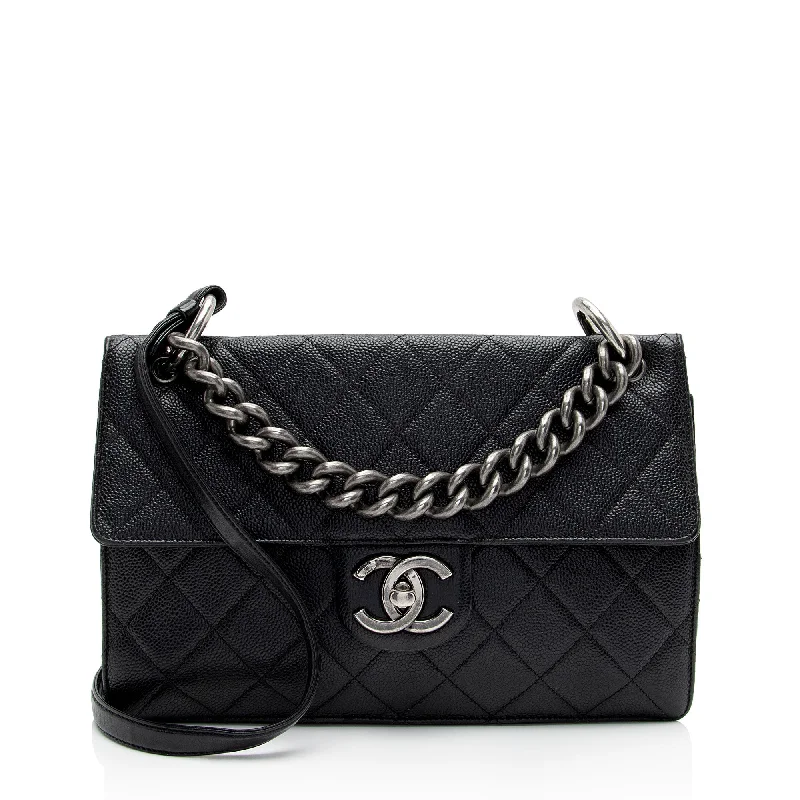 Chanel Caviar Leather Retro Class Medium Flap Bag (SHF-6qTNHe)