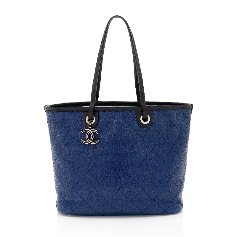 Chanel Caviar Leather Shopping Fever Small Tote (SHF-eVTnAx)