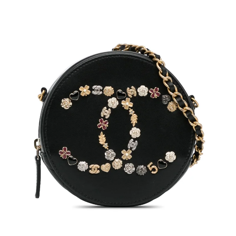 Chanel CC Lambskin Lucky Charms Round Clutch With Chain (SHG-MZAbpr)