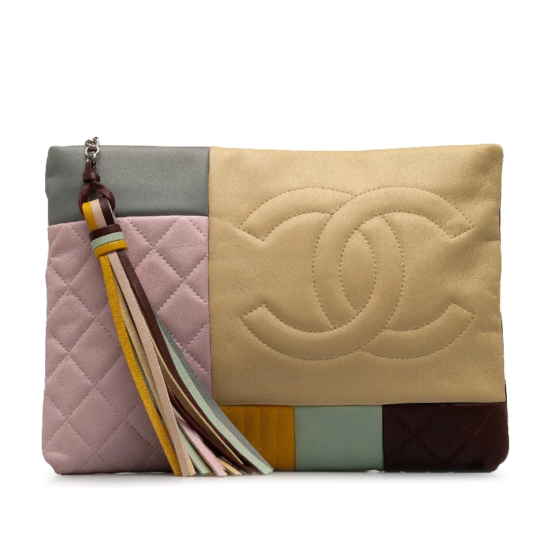 Chanel Colorblock Patchwork O Case Clutch (SHG-kDtgpS)