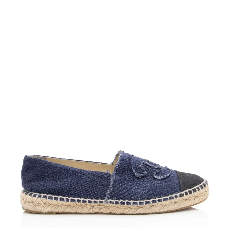 Chanel Denim CC Espadrilles - Size 10 / 40 (SHF-STpOSn)