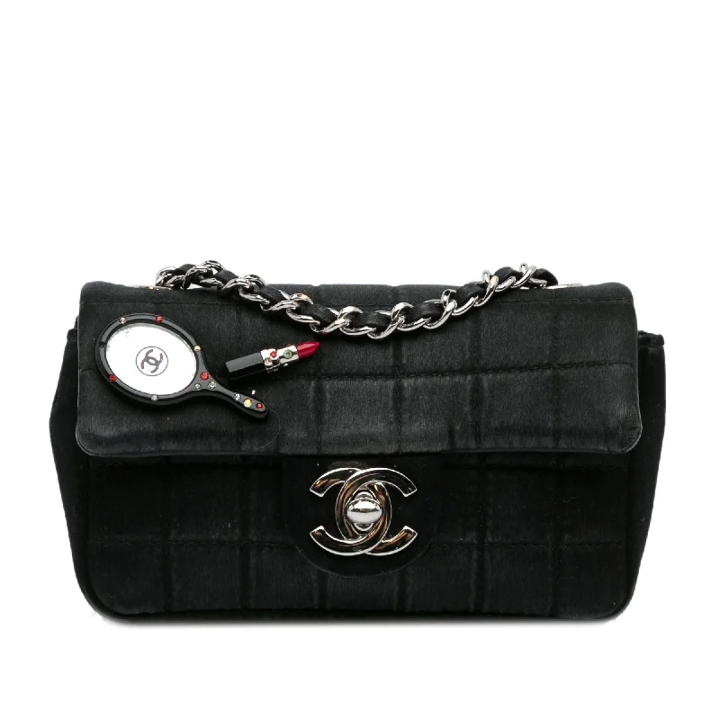 Chanel Extra Mini Satin Choco Bar Charms Flap Bag (SHG-KPSO4I)