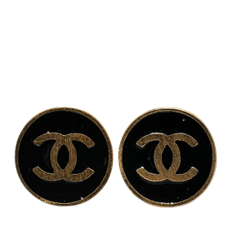 Chanel Gold Plated CC Clip On Earrings (SHG-lLSLqx)