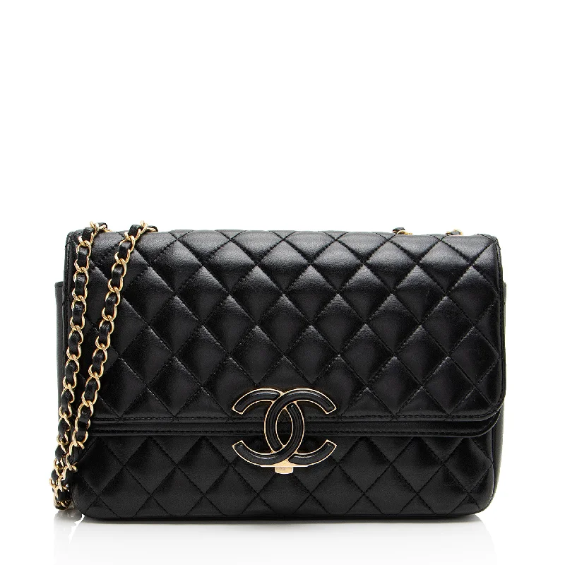 Chanel Lambskin CC Chic Medium Flap Bag (SHF-JgVtpv)