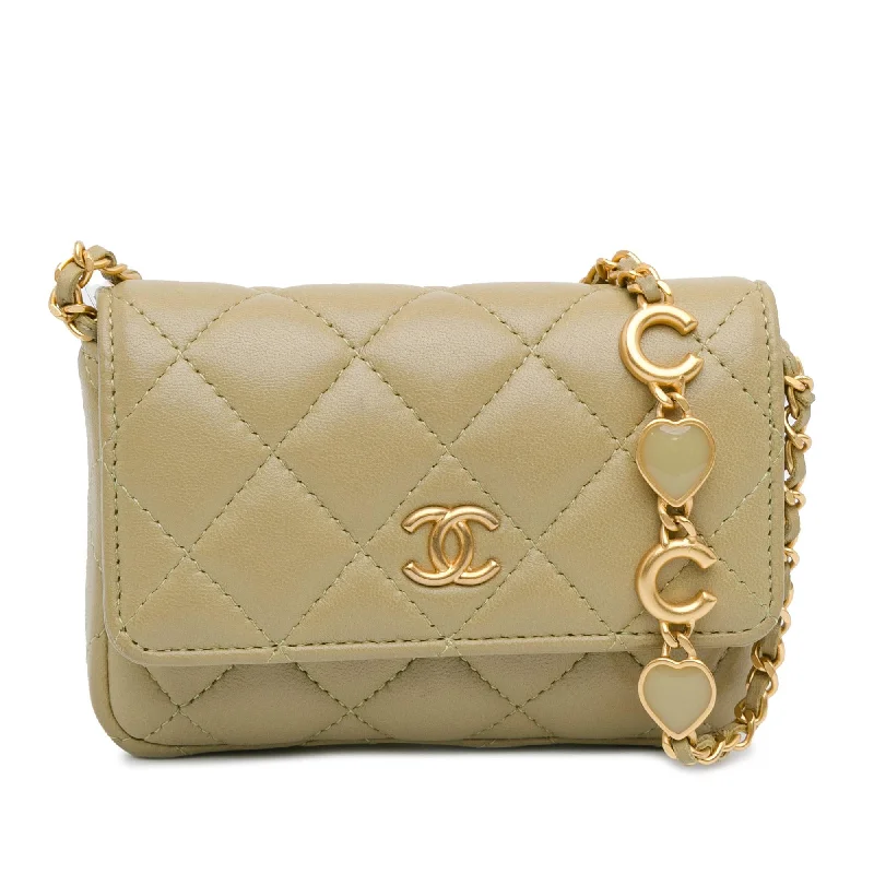 Chanel Lambskin Enamel Coco Hearts Clutch with Chain (SHG-eIwWFs)