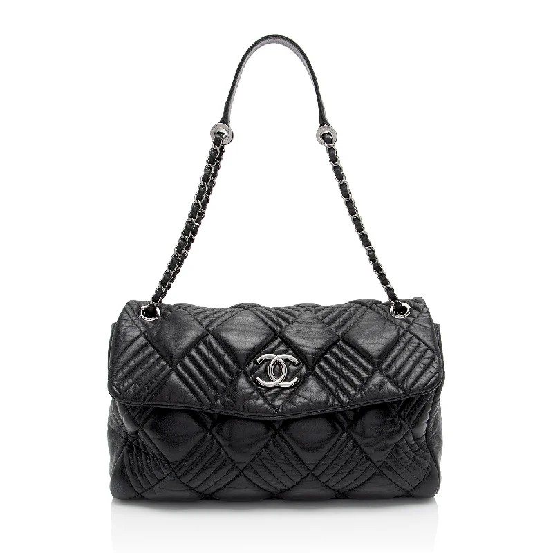 Chanel Lambskin In and Out Maxi Flap Bag (SHF-A4kgjG)