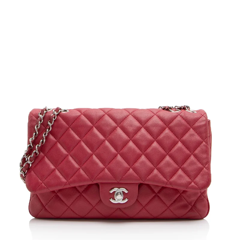 Chanel Lambskin Jumbo Chanel 3 Accordion Flap Bag (SHF-N2FOqF)