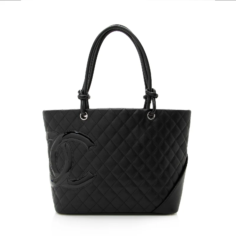 Chanel Lambskin Ligne Cambon Large Shopping Tote (SHF-22706)