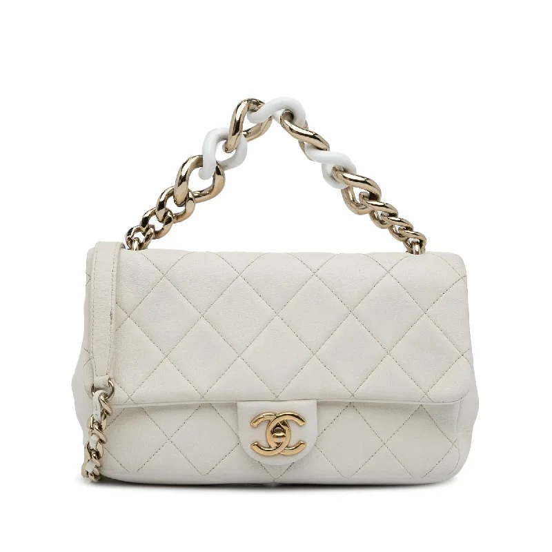 Chanel Medium Lambskin Bicolor Chain Flap Bag (SHG-JkQQCZ)