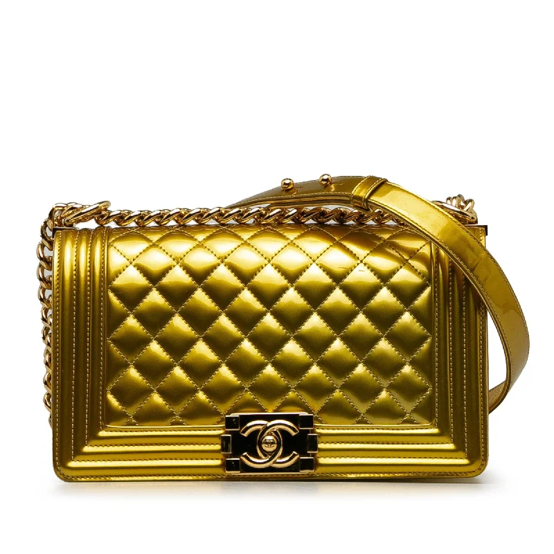 Chanel Medium Patent Boy Flap Bag (SHG-a2PhMm)