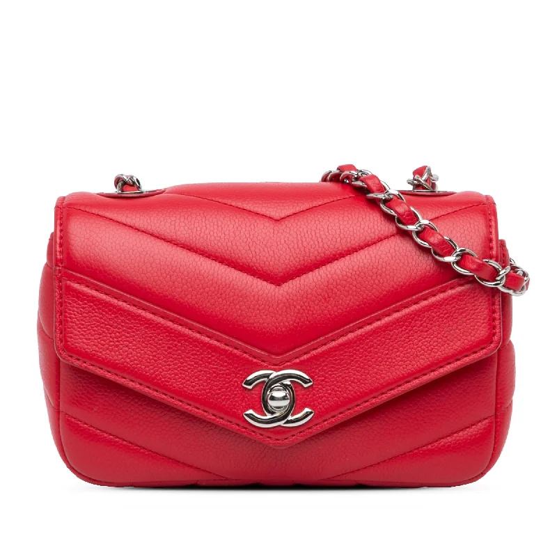 Chanel Mini Caviar Chevron Data Center Envelope Flap Bag (SHG-SZ8eXw)