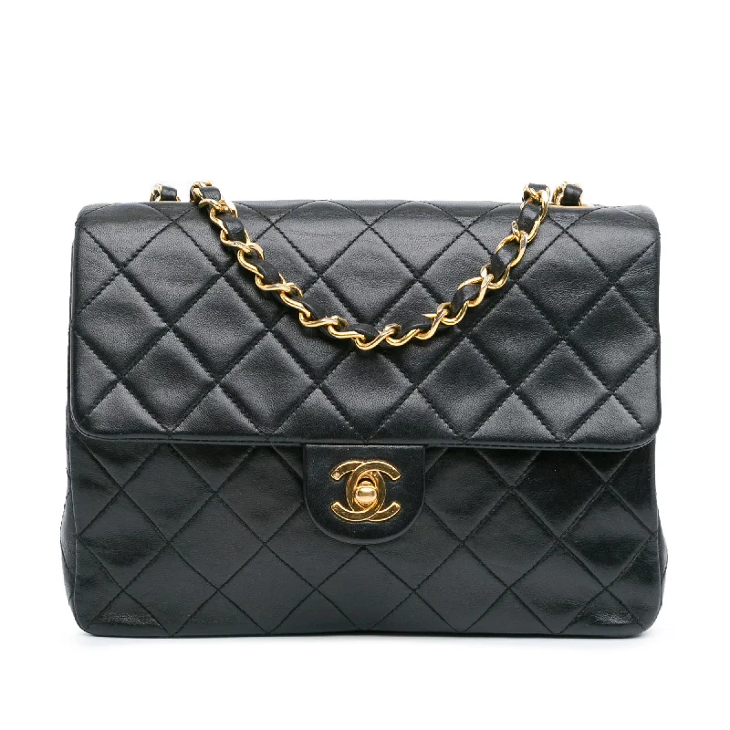 Chanel Mini Square Classic Lambskin Leather Single Flap Bag (SHG-hqpiJu)