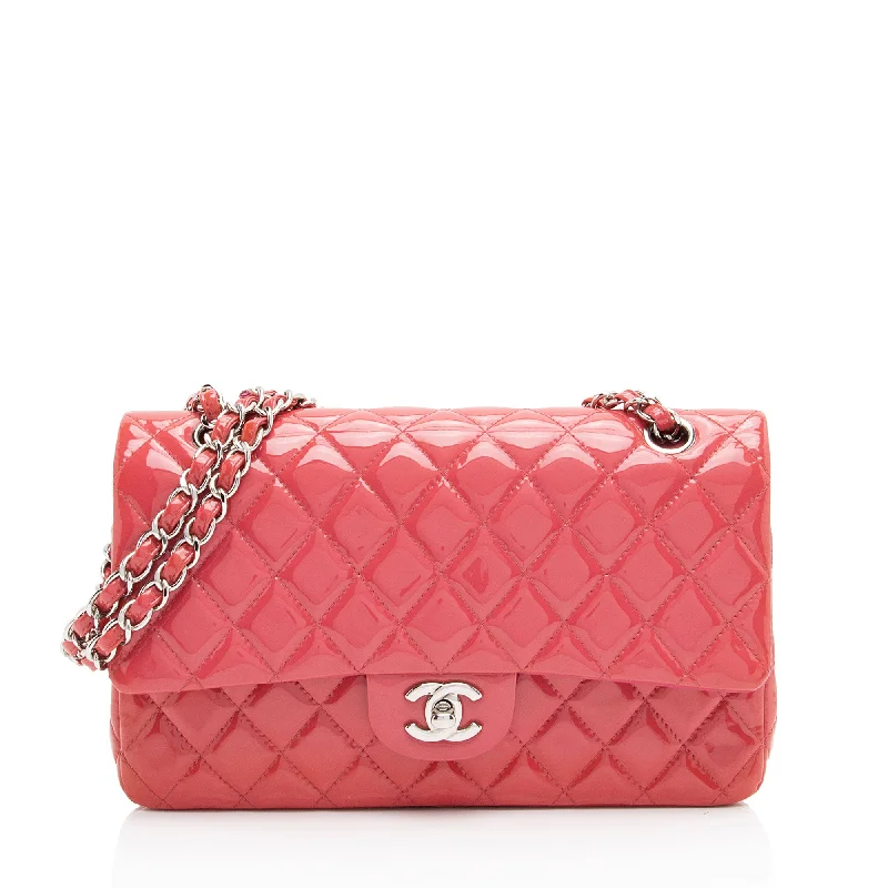 Chanel Patent Leather Classic Medium Double Flap Bag (SHF-4dhv1Q)