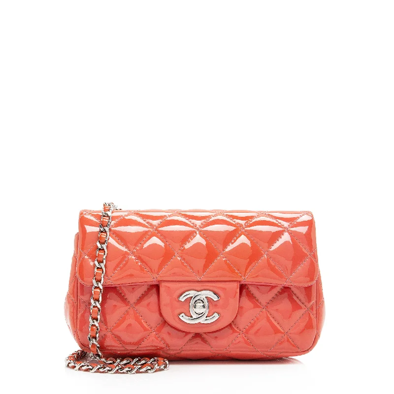 Chanel Patent Leather Rectangular Extra Mini Flap Bag (SHF-M8fPie)