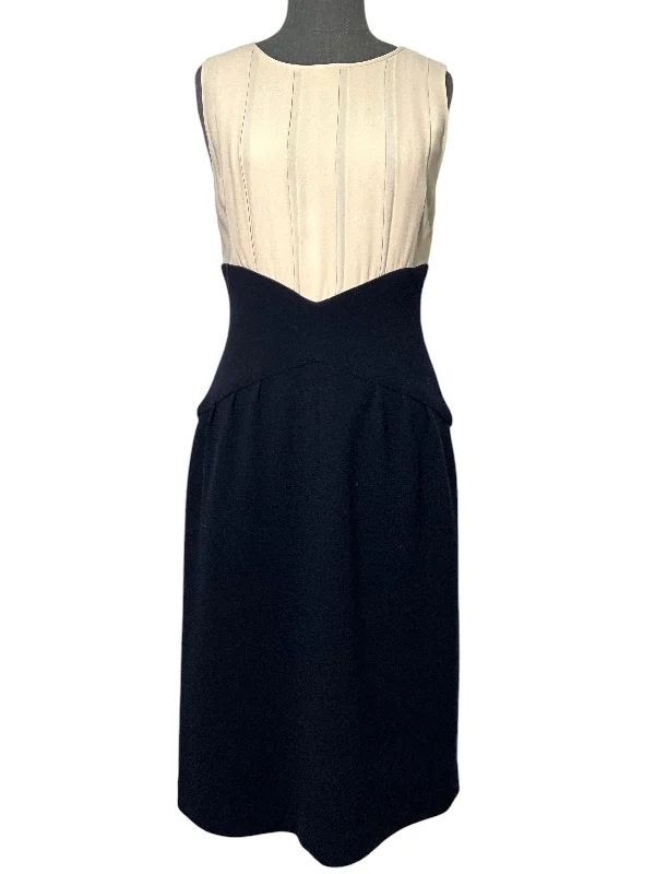 CHANEL Pleated Silk Sleeveless Dress Size S