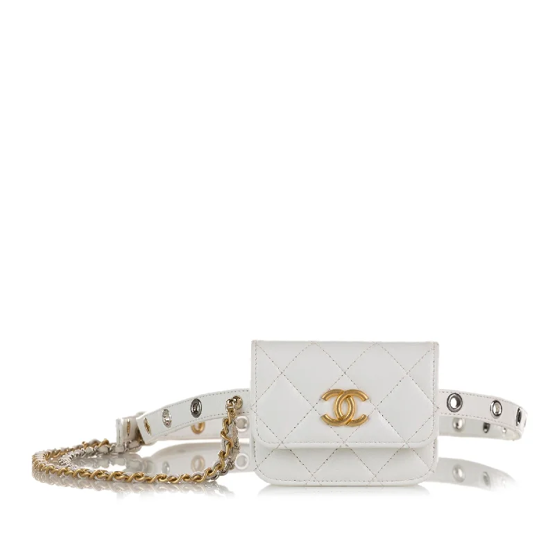 Chanel Punk Chain Leather Belt Bag (SHG-1XVfEm)