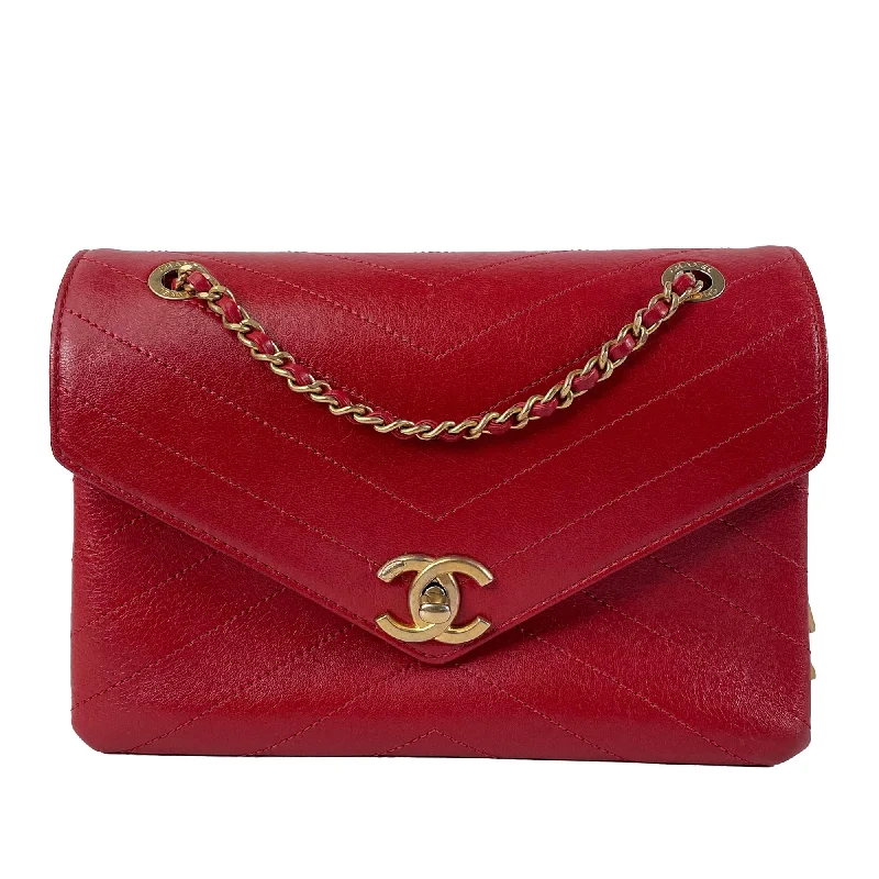 Chanel Small Lambskin Coco Chevron Envelope Flap Bag (SHG-pi3CHQ)