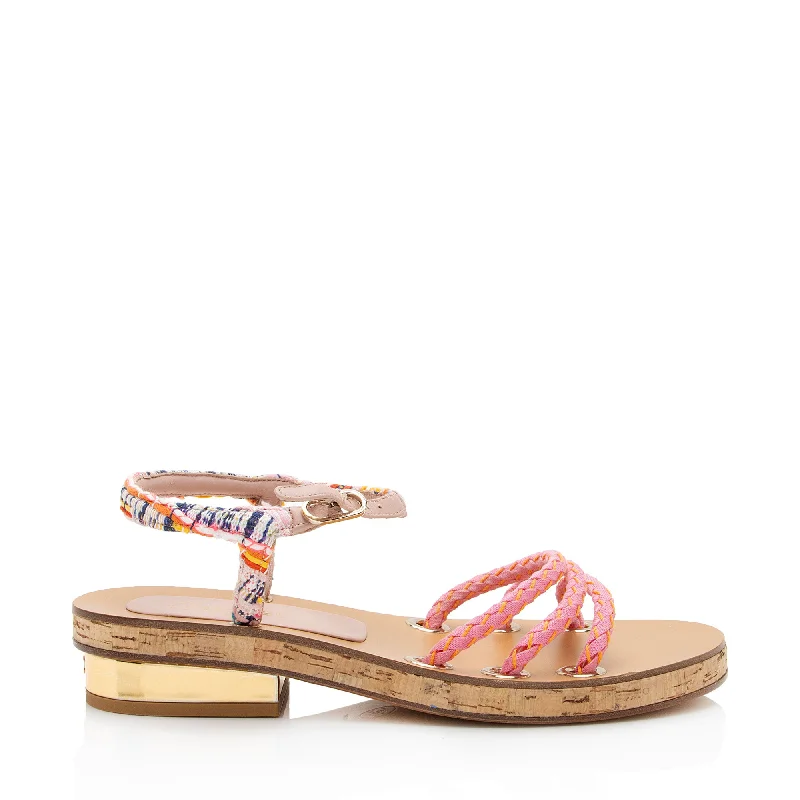 Chanel Tweed Braided Sandals - Size 8.5 / 38.5 (SHF-XCc1iz)