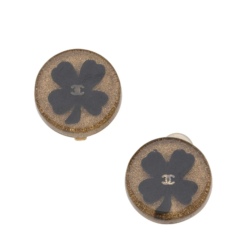 Chanel Vintage CC Clover Clip On Earrings (SHF-QFKk3e)