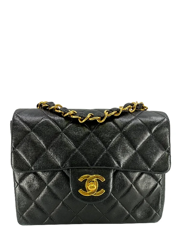 CHANEL Vintage Lambskin Quilted Mini Square Flap Bag