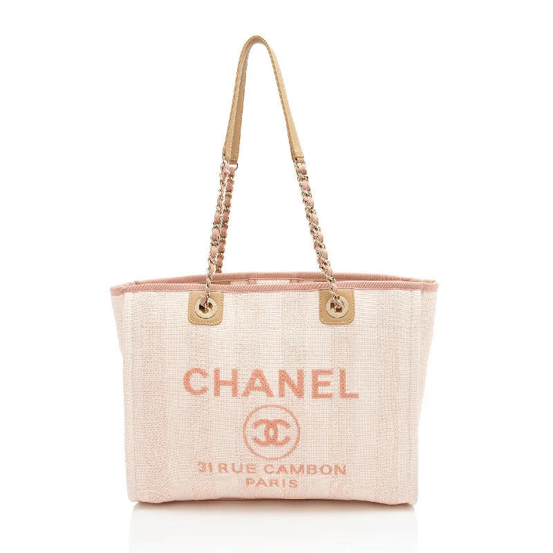 Chanel Woven Straw Deauville Small Tote (SHF-vwuyHk)