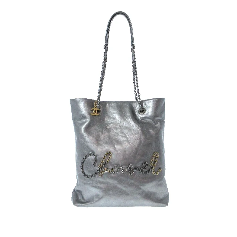 Chanel Written In Chain Metallic Tote (SHG-iy0JC9)