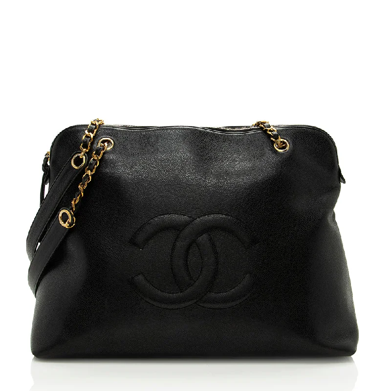 Chanel Vintage Caviar Leather CC Chain Tote - FINAL SALE (SHF-17174)