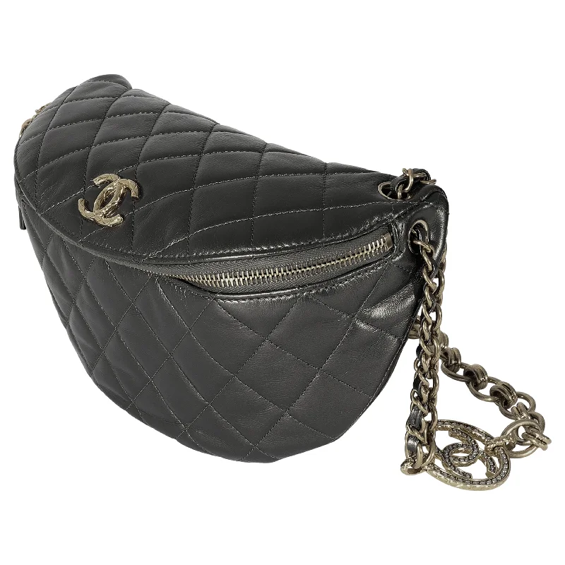 Chanel Metallic Quilted Calfskin Jeweled CC Crossbody Bag