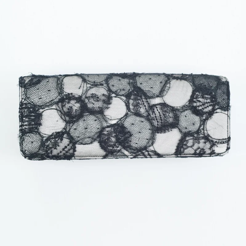 Chanel Lace Bow Clutch Black