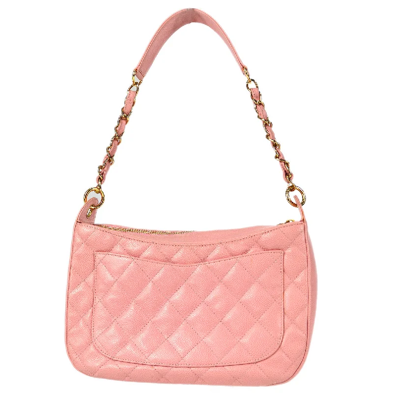 Chanel 2004-2005 Hobo Bag Pink Caviar