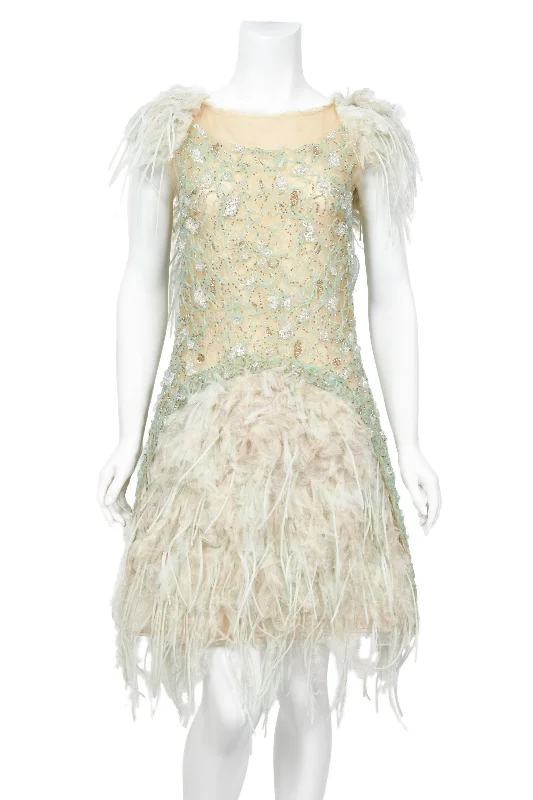 2012 Chanel by Karl Lagerfeld Documented Sheer Illusion Beaded Silk Dress w/Tags