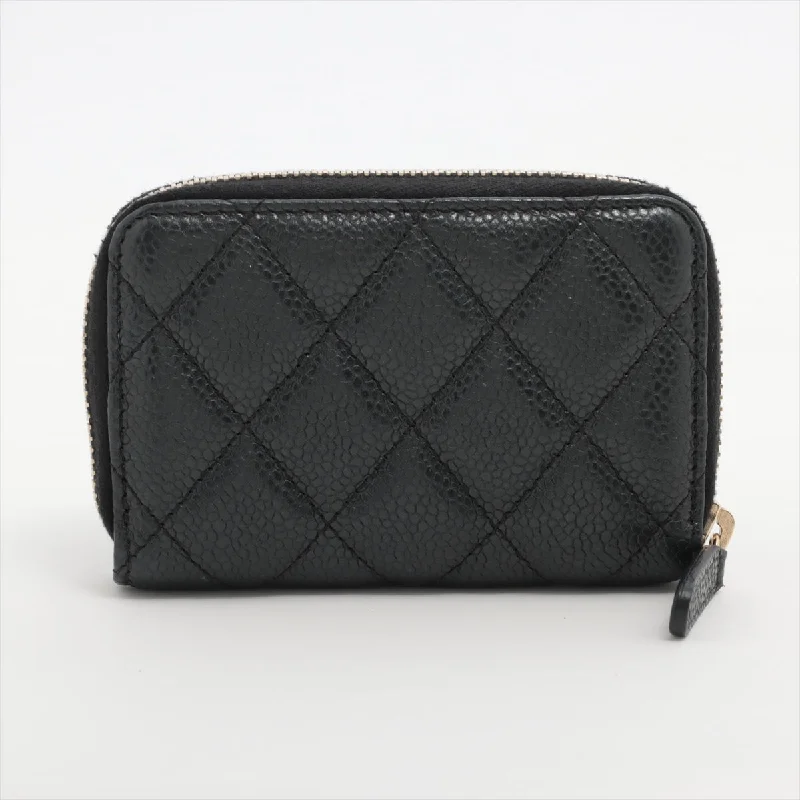 Chanel Zipper Caviar Black Cardholder - Series 20