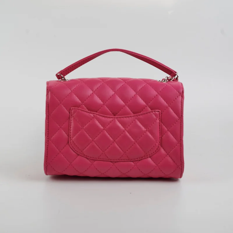 Chanel Lambskin Leather Kiss-Lock Pocket Crossbody Bag Pink