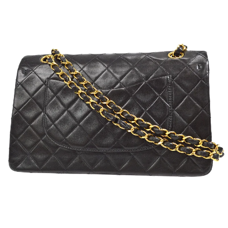 CHANEL 1991-1994 Classic Double Flap Medium Black Lambskin