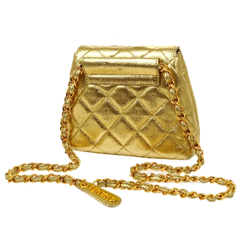 CHANEL 1996-1997 Chain Belt Bum Bag Gold Lambskin