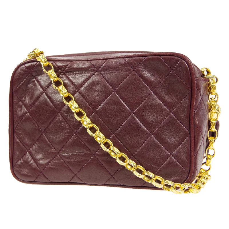 CHANEL 1991-1994 Pocket Camera Bag Mini Bordeaux Lambskin