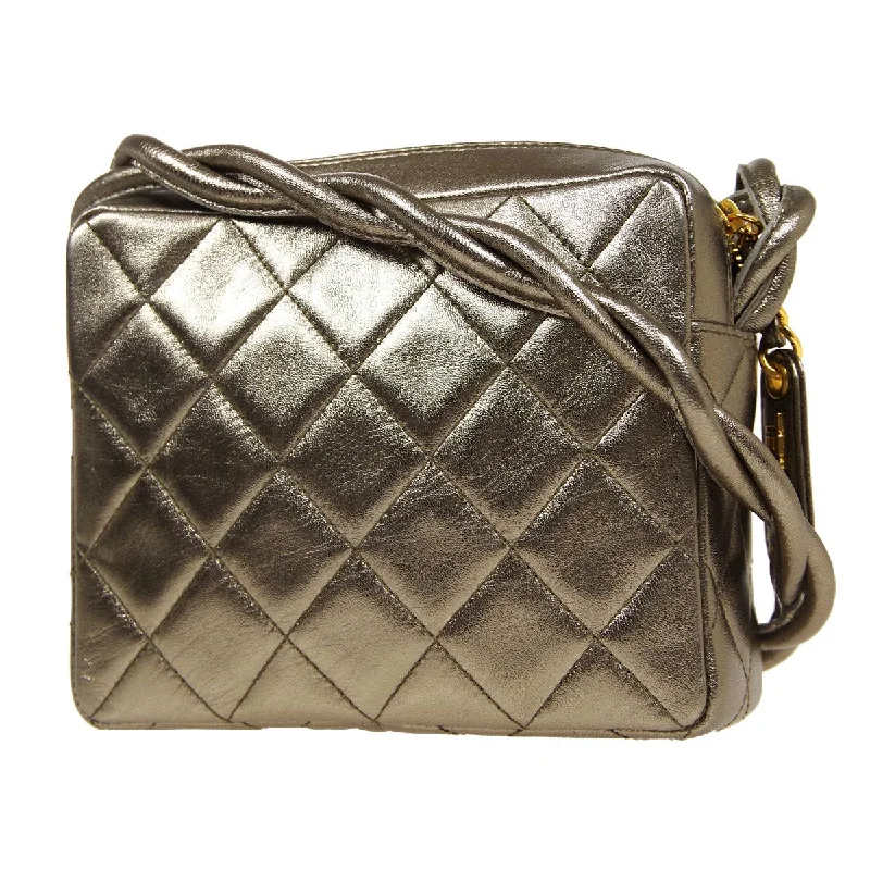 CHANEL 1996-1997 Gold Lambskin Quilted Camera Bag Mini