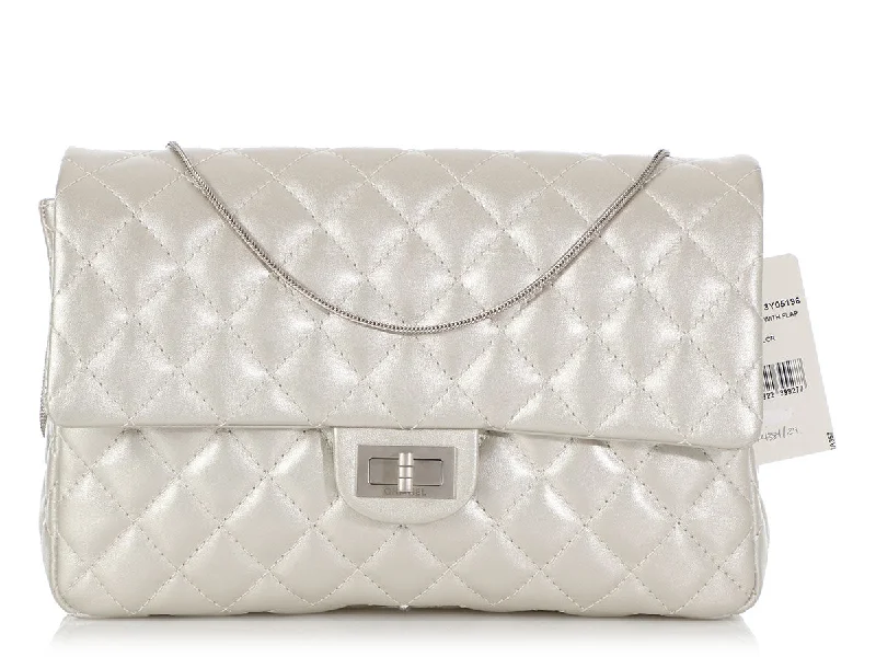 Chanel Metallic Silver Quilted Calfskin Reissue Clutch