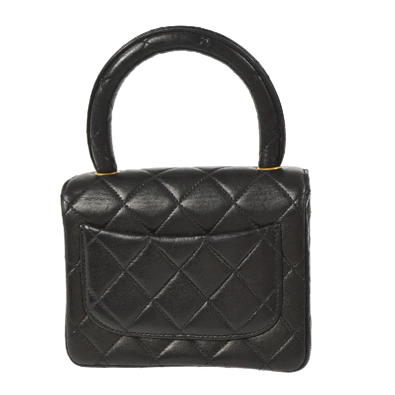 CHANEL 1994 Classic Flap Handbag Micro Black Lambskin 88126