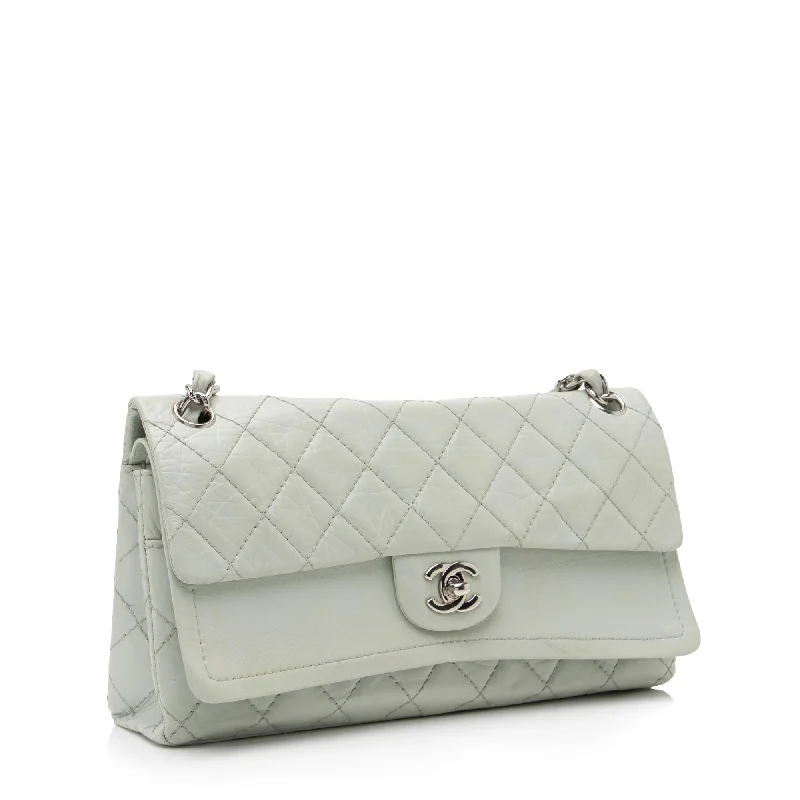 Chanel Aged Calfskin Long Medium Double Flap Bag (23512)