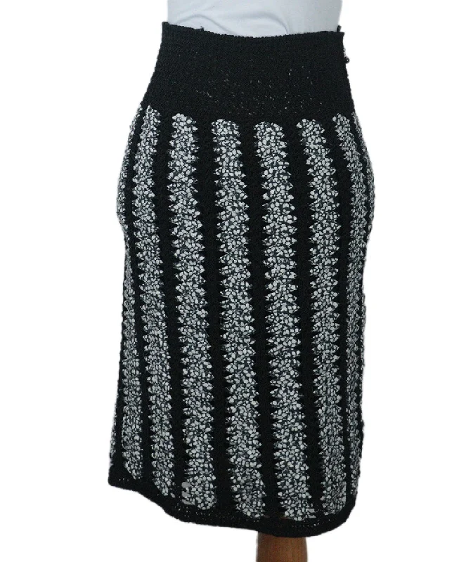 Chanel Black & White Knit Skirt sz 4