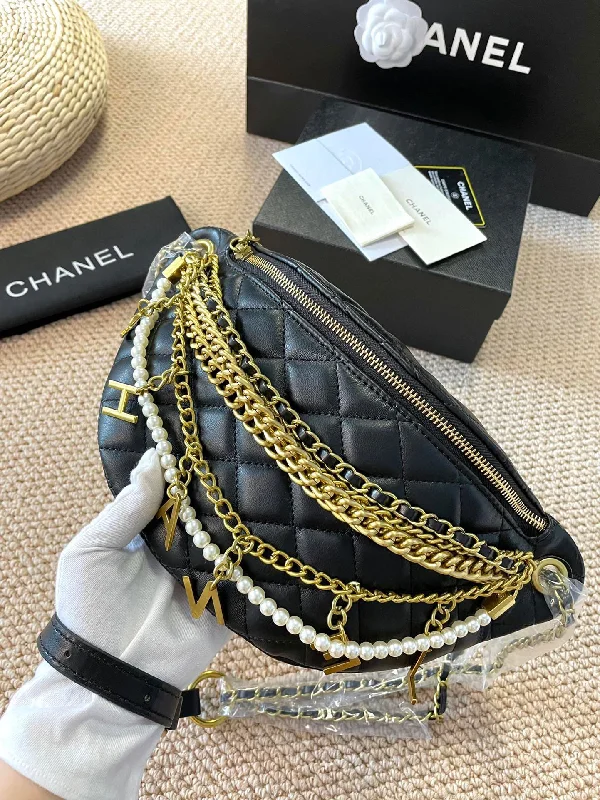 CHANEL BLACK CHAIN BAG SHOULDER BAG