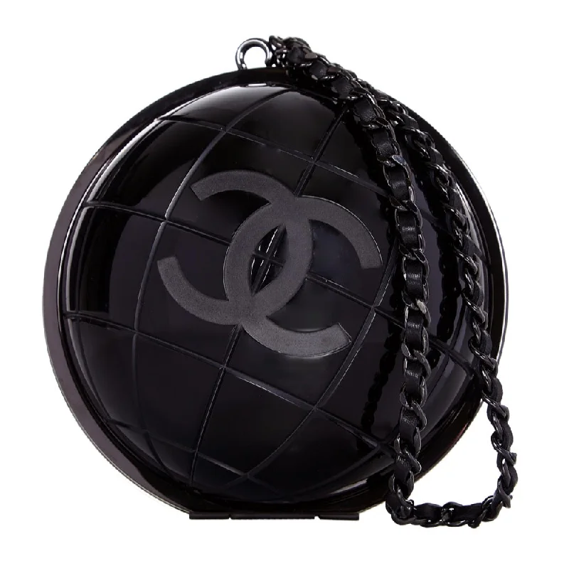 CHANEL Black Globe Minaudiere Clutch