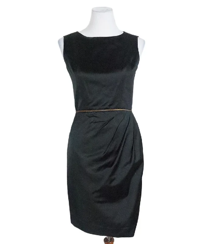 Chanel Black Satin & Silk Dress sz 2