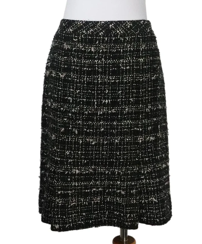 Chanel Black & White Tweed Skirt sz 10