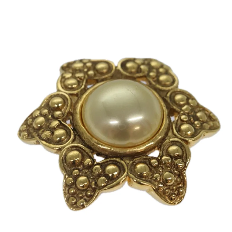 CHANEL Brooch Metal Gold Tone CC  bs17053